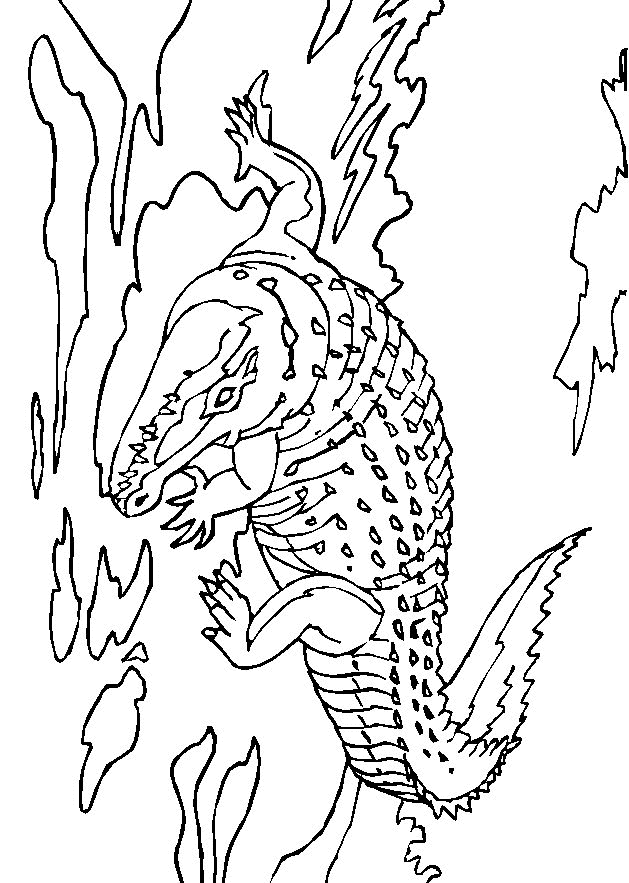Print Krokodil kleurplaat