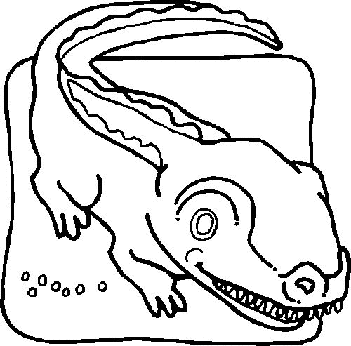 Print Krokodil kleurplaat