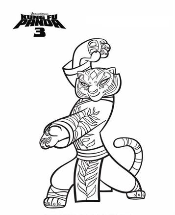 Tigress, kleurplaat van Kung Fu Panda 3