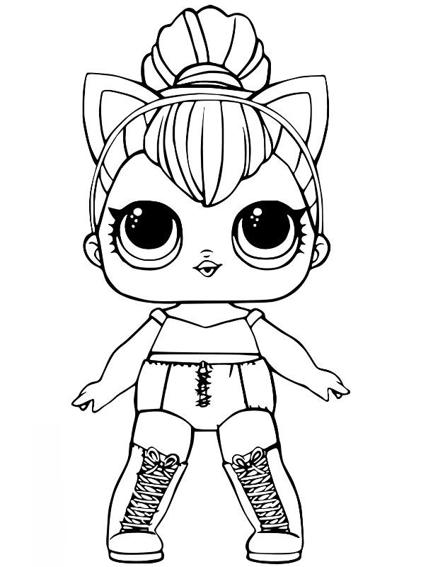 Kitty Queen, kleurplaat van L.O.L. Surprise dolls