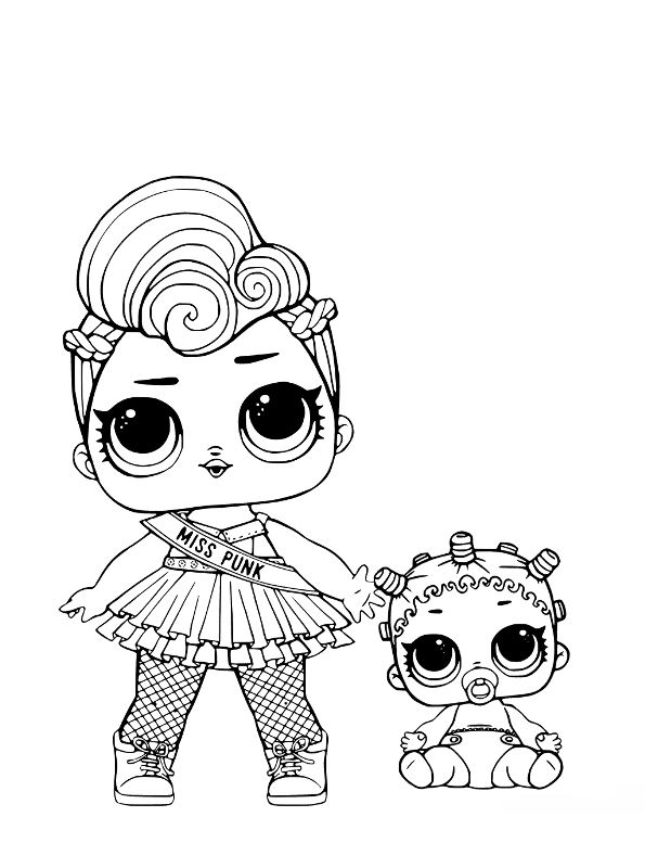 LOL Surprise Lil Sisters, kleurplaat van L.O.L. Surprise dolls