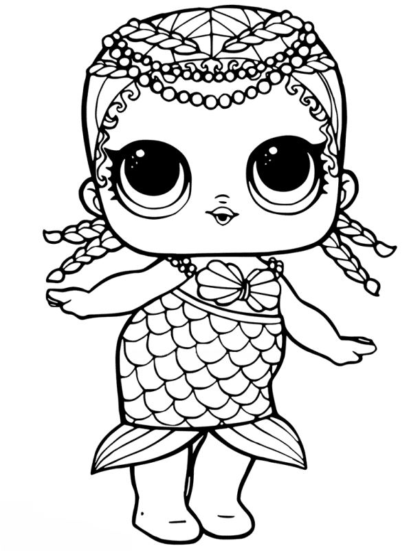 Mermaid, kleurplaat van L.O.L. Surprise dolls