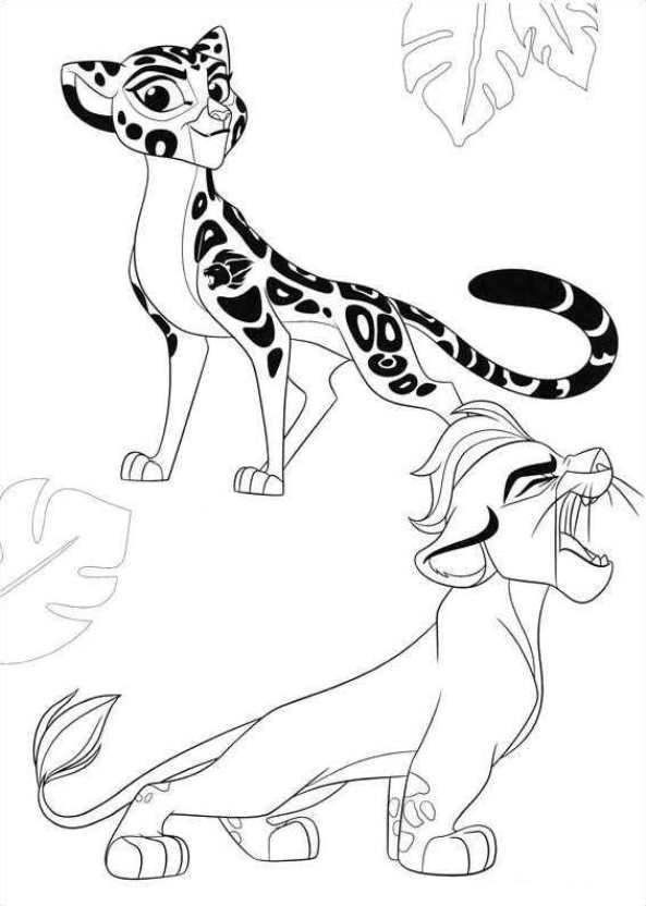 fuli kion, kleurplaat van Leeuwenwacht (Lion guard)
