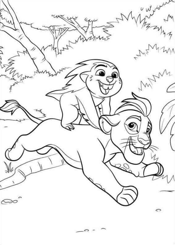 kion bunga, kleurplaat van Leeuwenwacht (Lion guard)