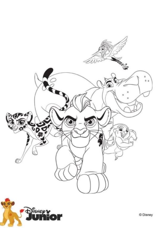 Nieuwe afbeelding, kleurplaat van Leeuwenwacht (Lion guard)