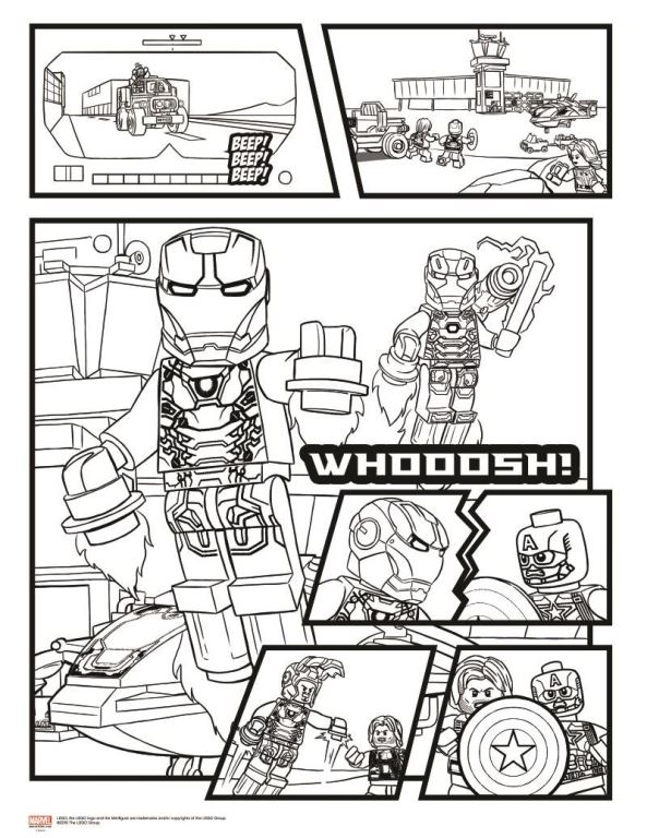 Avengers Civil War, kleurplaat van Lego Marvel Avengers