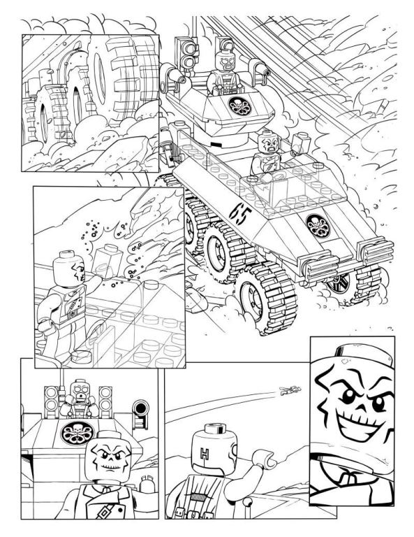 Avengers p2, kleurplaat van Lego Marvel Avengers
