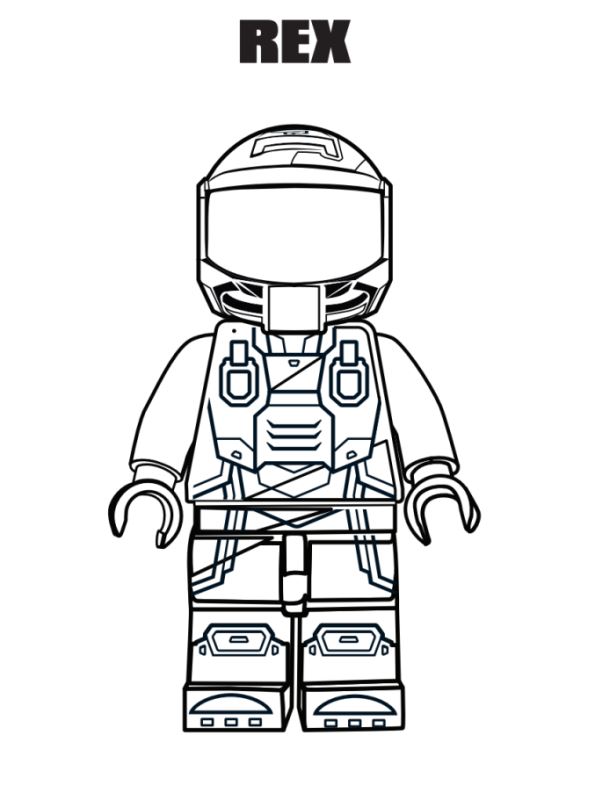 Rex, kleurplaat van Lego Movie 2