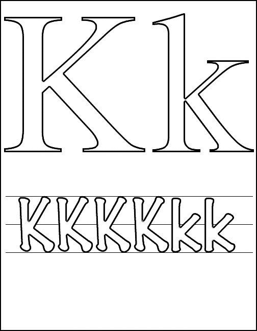 Print K kleurplaat