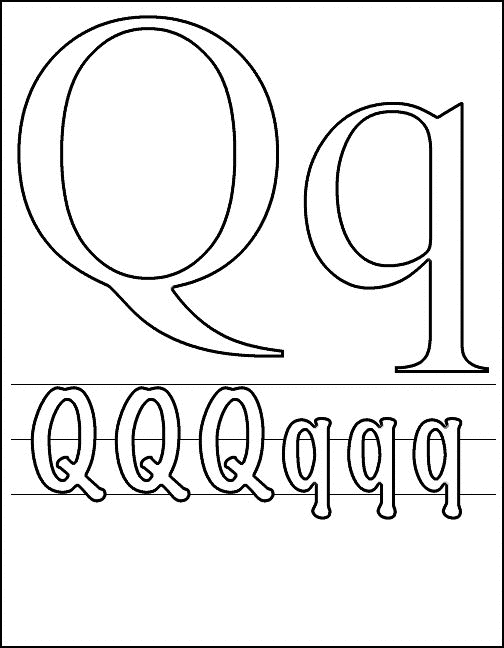 Print Q kleurplaat