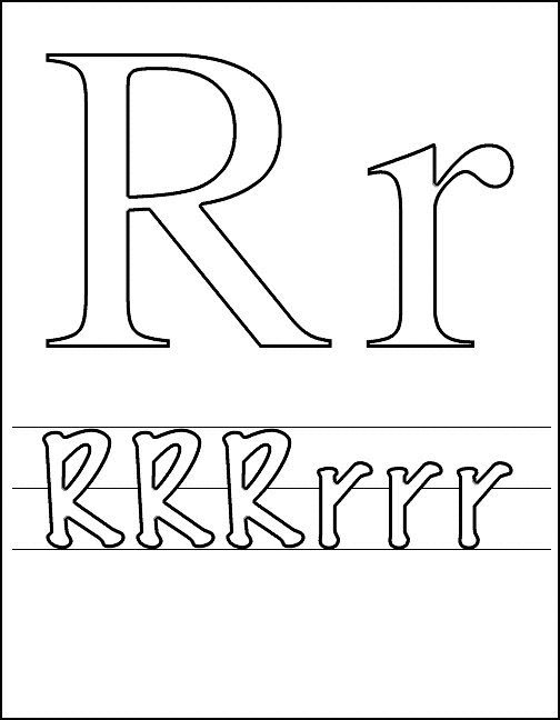 Print R kleurplaat