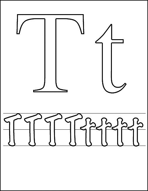 Print T kleurplaat