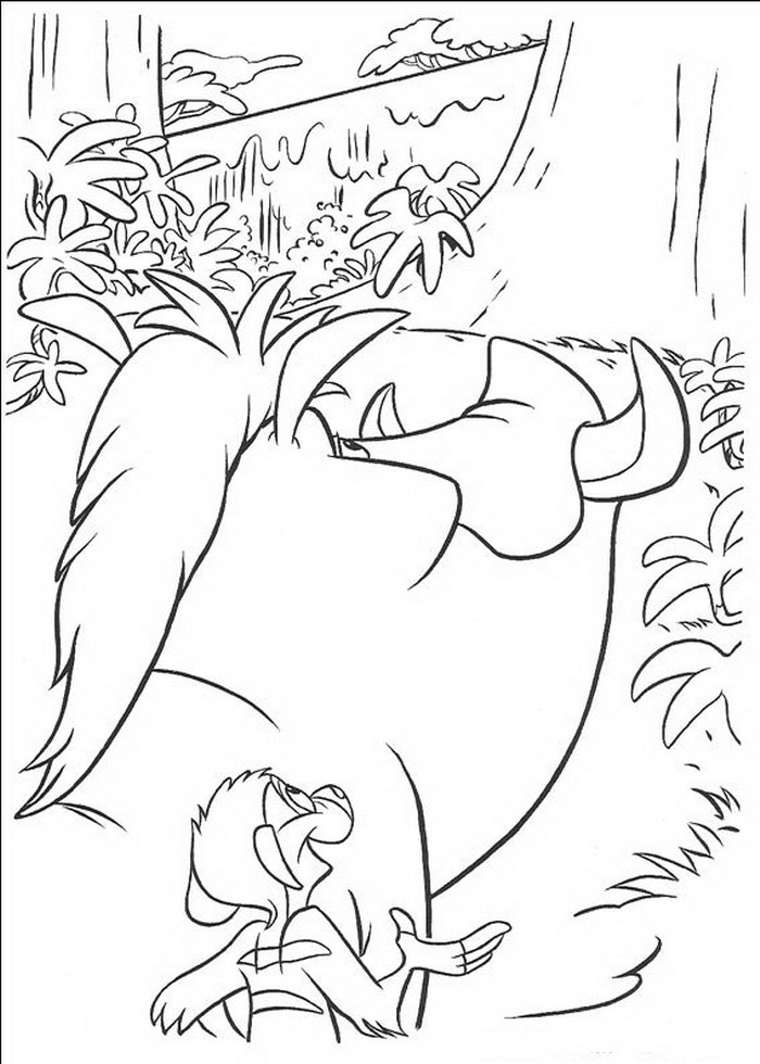 Timon en Pumba 5, kleurplaat van Lion King of de Leeuwenkoning