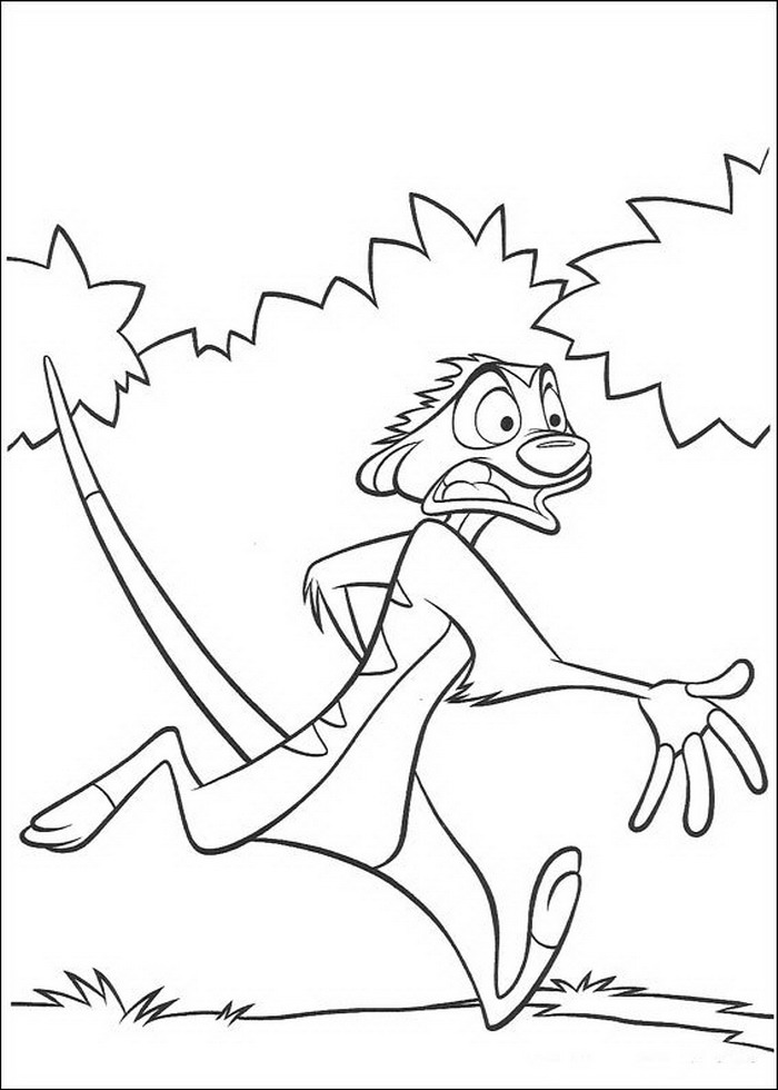 Timon, kleurplaat van Lion King of de Leeuwenkoning