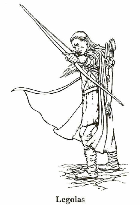Lord of the Rings, Legolas, kleurplaat van Lord of the Rings