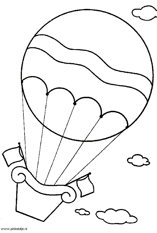Print Luchtballonnen kleurplaat