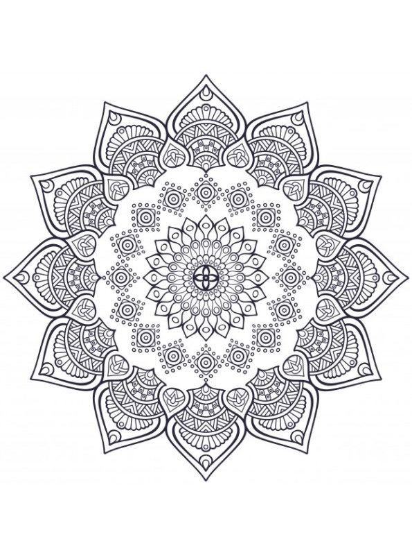 Print Mandala volwassenen kleurplaat