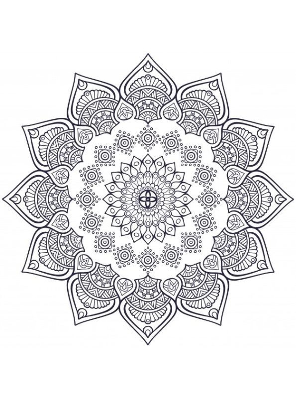 Print Mandala volwassenen kleurplaat