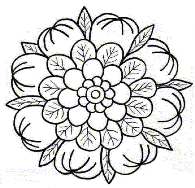 Print Mandala bloem kleurplaat