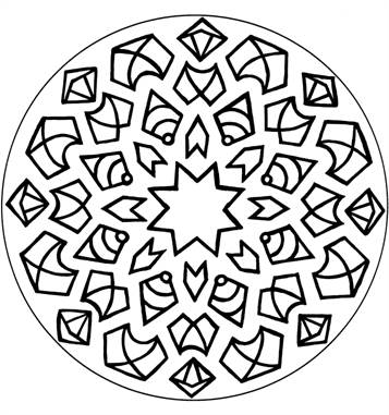 Mandala 5, kleurplaat van Mandala