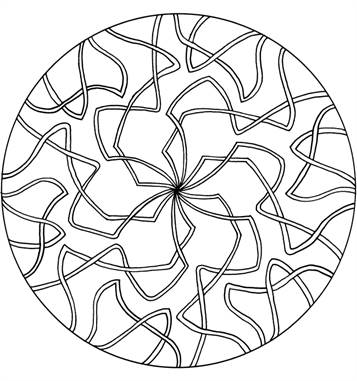 Mandala 6, kleurplaat van Mandala