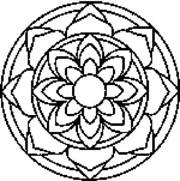 Mandala 9, kleurplaat van Mandala