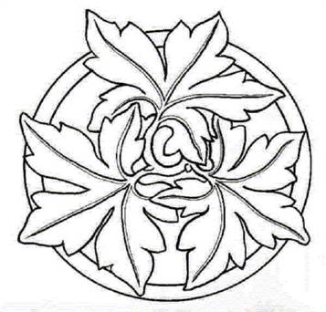 Mandala bladeren, kleurplaat van Mandala