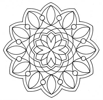 Mandala 21, kleurplaat van Mandala