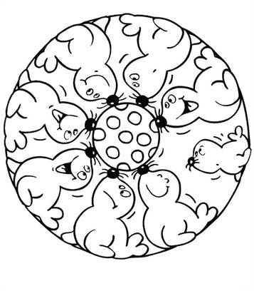 Mandala zeeleeuwen, kleurplaat van Mandala