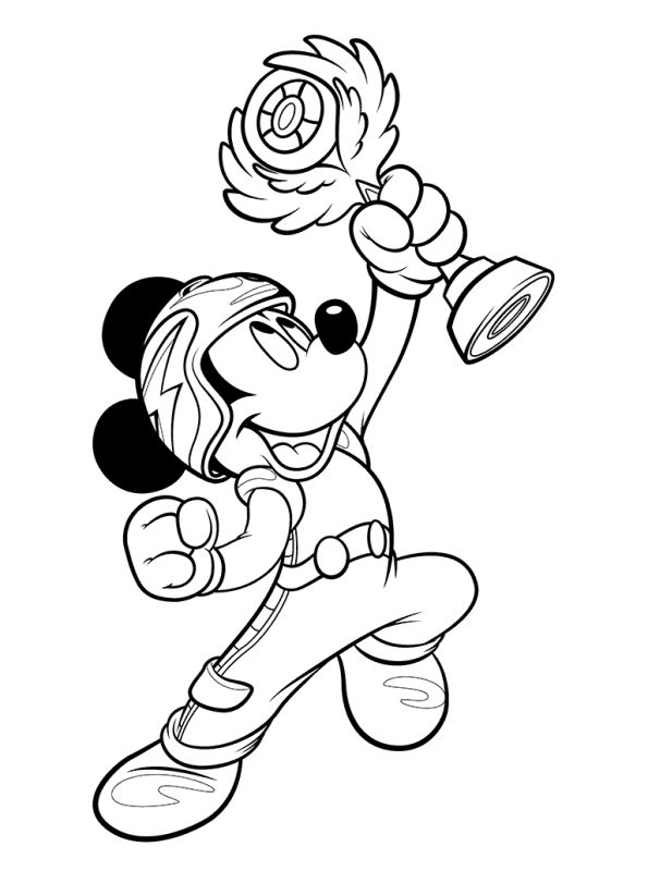 Mickey and Roadster Racers, kleurplaat van Mickey en de Roadster Racers