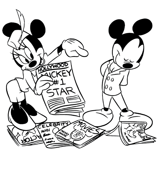 Print Mickey is de ster kleurplaat