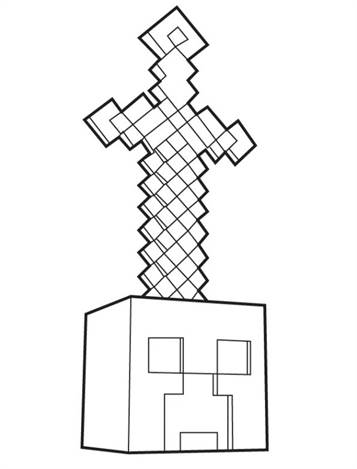 Minecraft 3, kleurplaat van Minecraft
