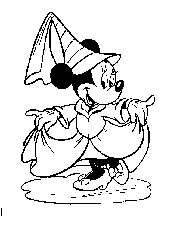 Print Minnie als prinses kleurplaat
