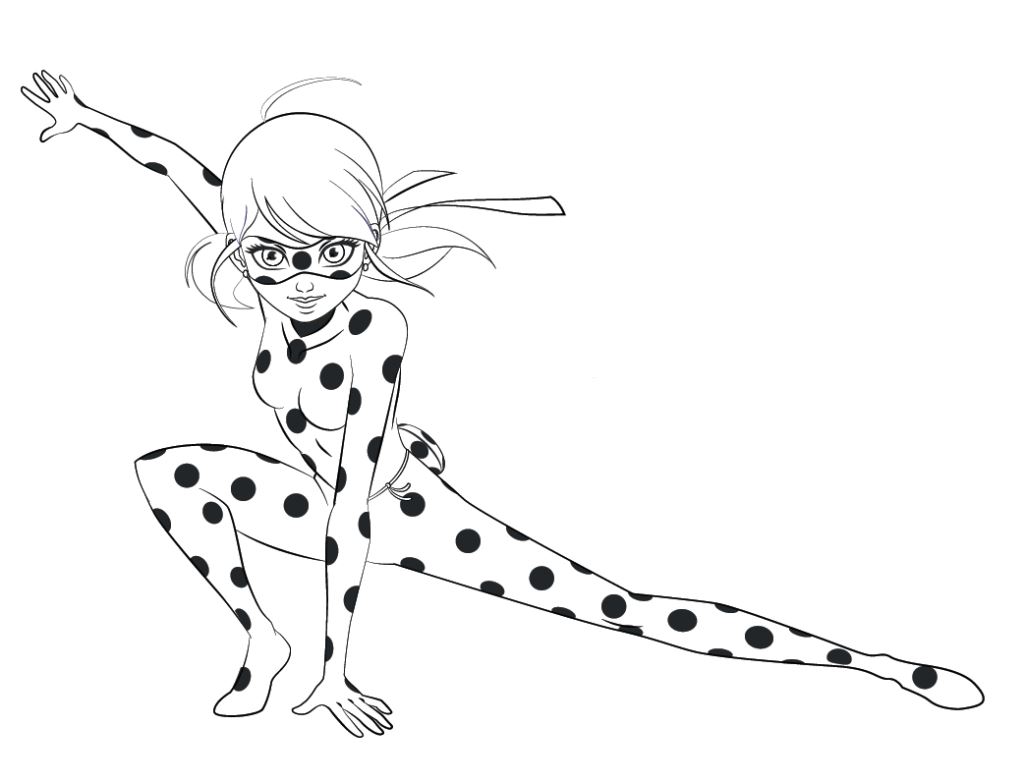 Ladybug 2, kleurplaat van Miraculous Verhalen van Ladybug en Cat Noir