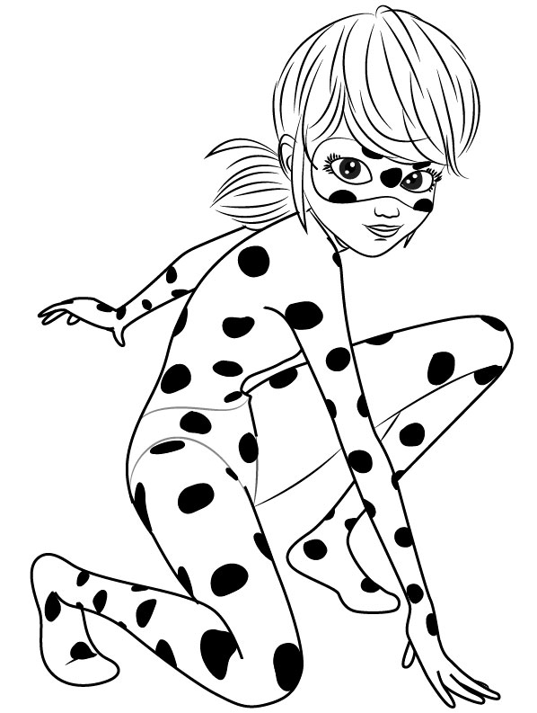 Miraculous Ladybug, kleurplaat van Miraculous Verhalen van Ladybug en Cat Noir
