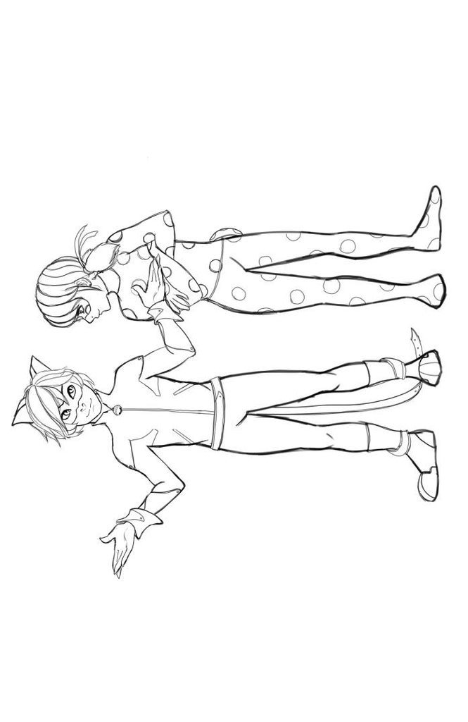 Miraculous, kleurplaat van Miraculous Verhalen van Ladybug en Cat Noir