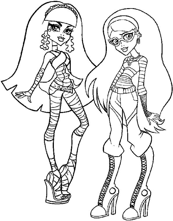 Cleo de Nile, Ghoalia Yelps, kleurplaat van Monster High