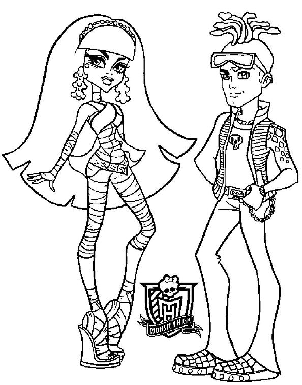 Cleo, Deuce, kleurplaat van Monster High