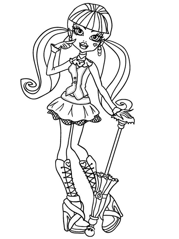 Draculaura, kleurplaat van Monster High