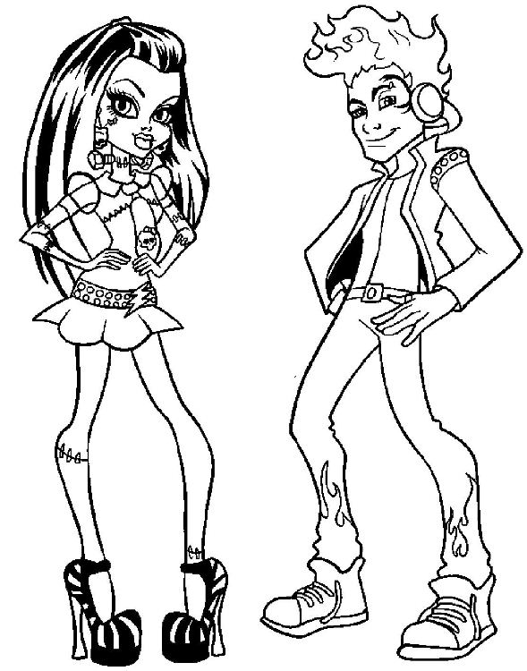 Frankie Stein, Hold Hyde, kleurplaat van Monster High