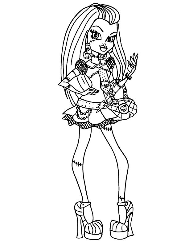Frankie Stein, kleurplaat van Monster High