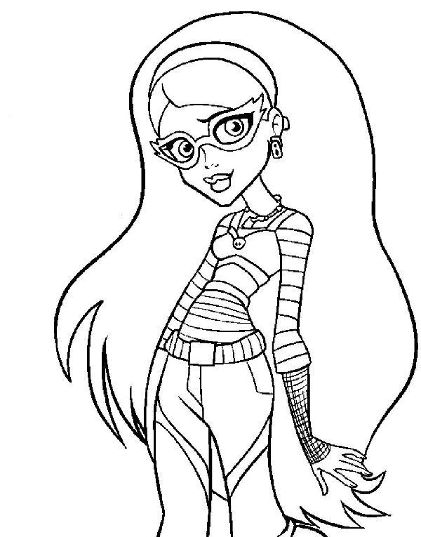 Ghoulia Yellps, kleurplaat van Monster High