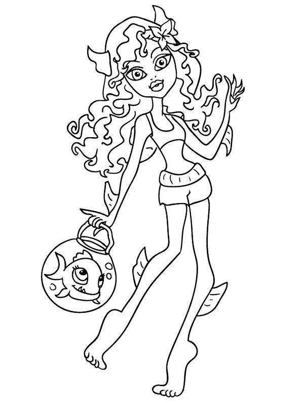 Lagoona Blue, kleurplaat van Monster High