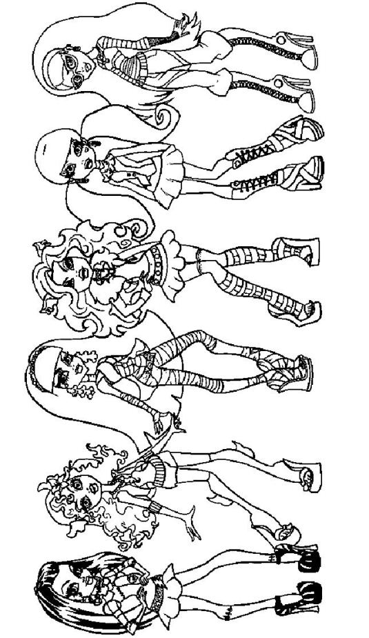 Monster High Girls, kleurplaat van Monster High