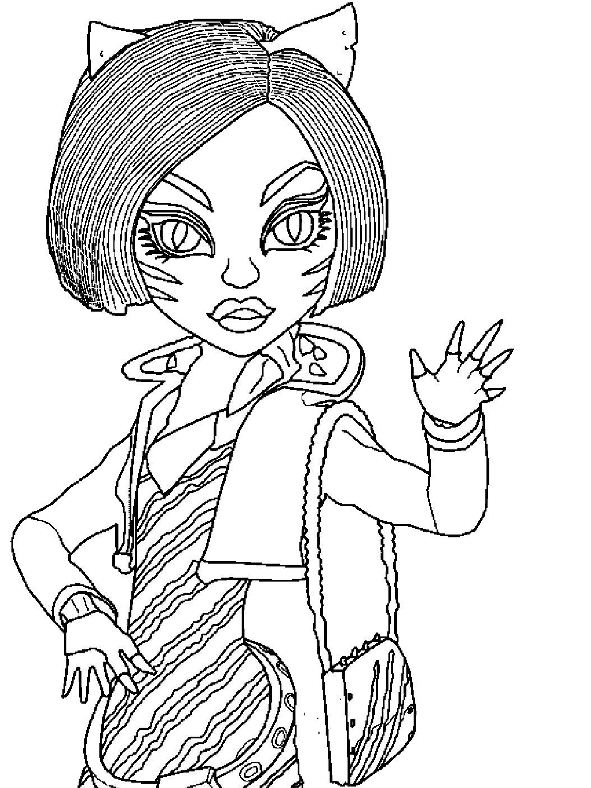 Toralei Stripe, kleurplaat van Monster High