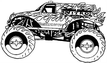 Monster Truck 6, kleurplaat van Monster Trucks