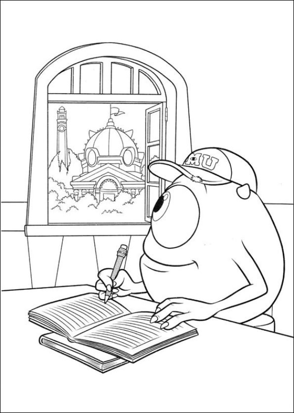 Monsters University 28, kleurplaat van Monsters University