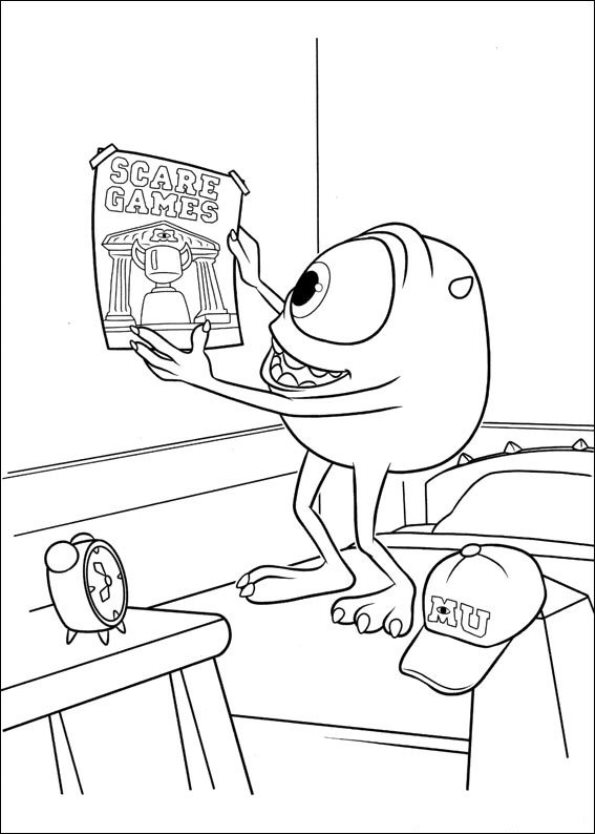 Monsters University 45, kleurplaat van Monsters University