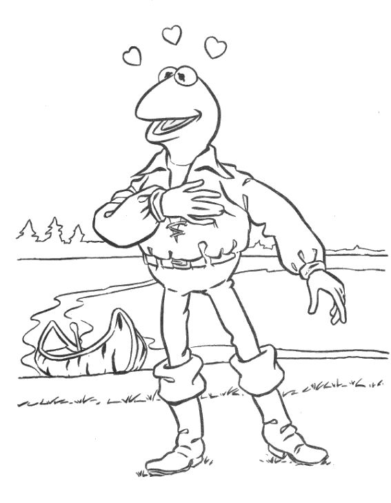 Print Kermit als John Smith kleurplaat
