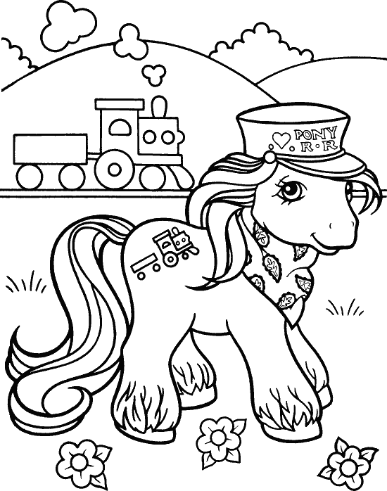 TreinPony, kleurplaat van My little pony